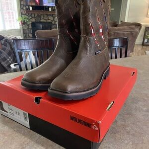 Wolverine Men's Brown Leather Boots steel toe
